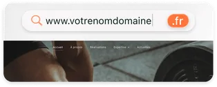 Illustration d'une adresse de site : www.votrenomdomaine.fr