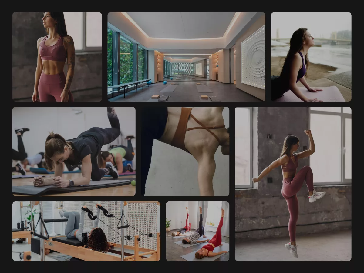 Grille des accompagnements du site Eclose : pilates, yoga, étirements et séances en studio