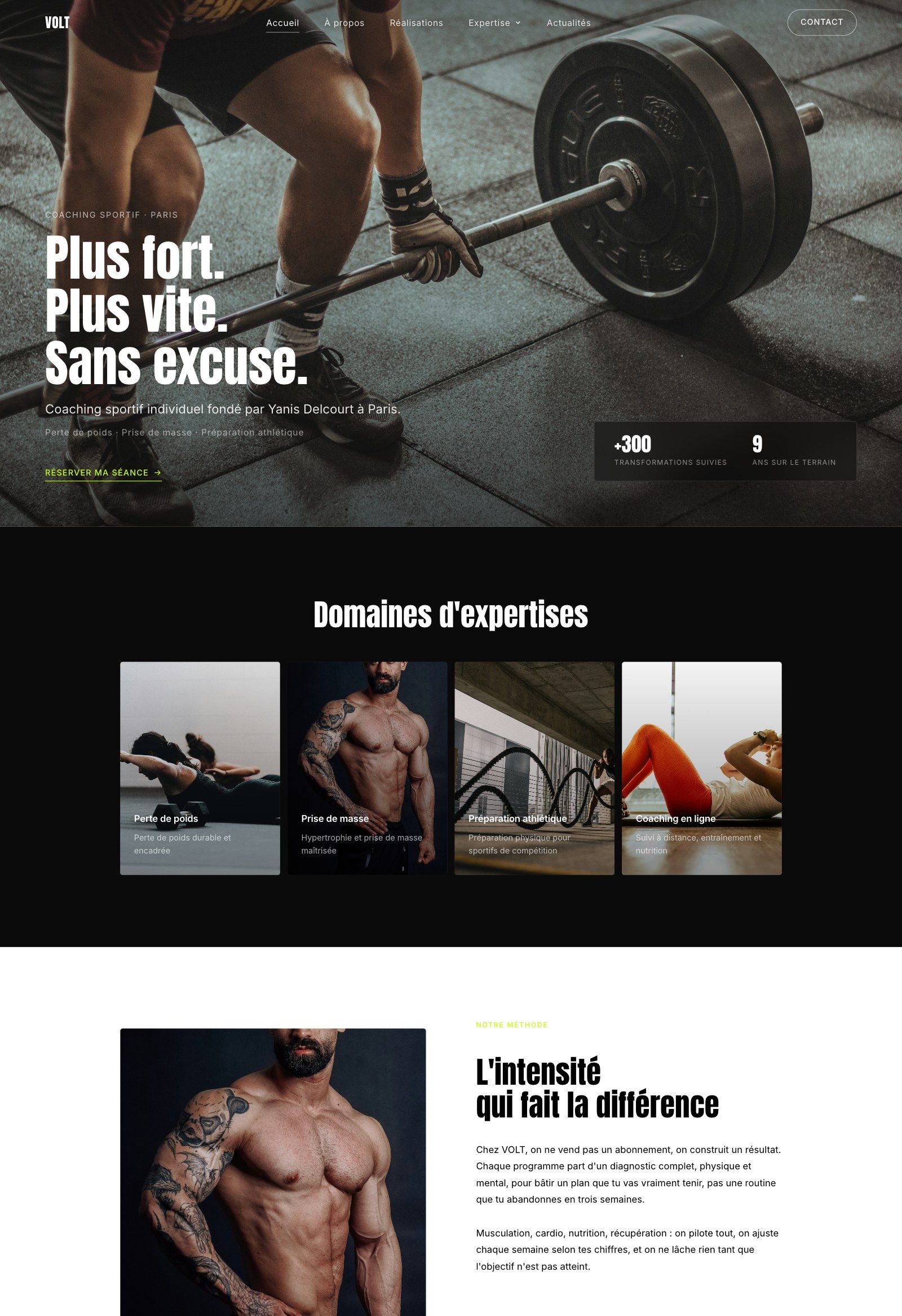 Aperçu du modèle Volt pour coach sportif